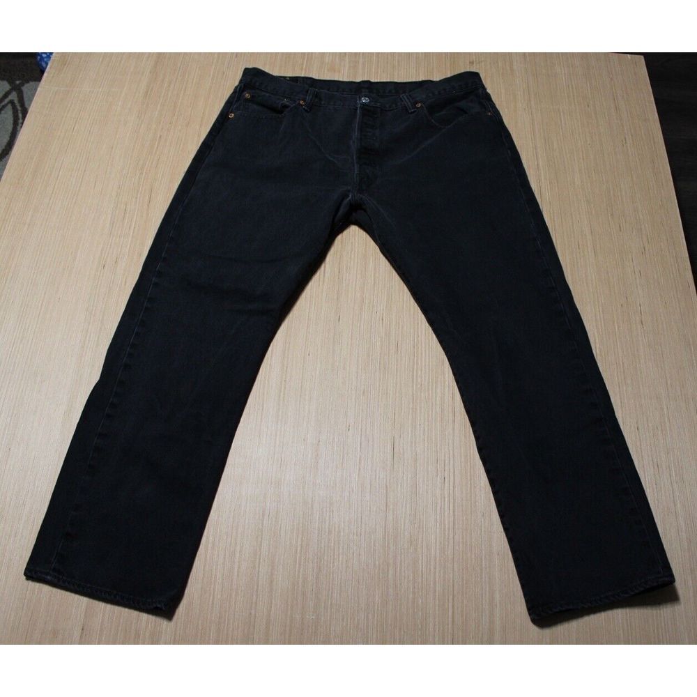 Levi's Jeans Mens 40x30‎ Black Denim 501 Orginal Fit Stretch American Cowboy